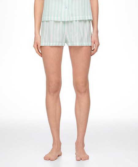 Oysho 100% Cotone Stripe Shorts Verdi | 94638-KLOR