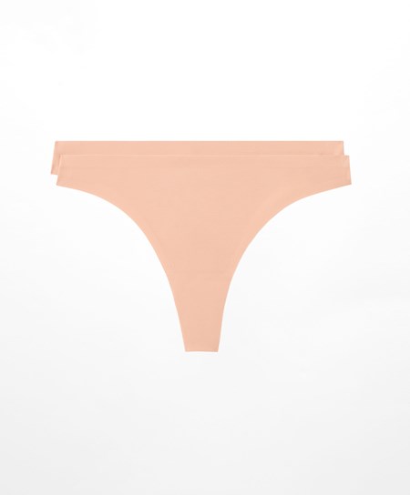 Oysho 2 Polyamide Active Thongs Beige | 87901-JMUI
