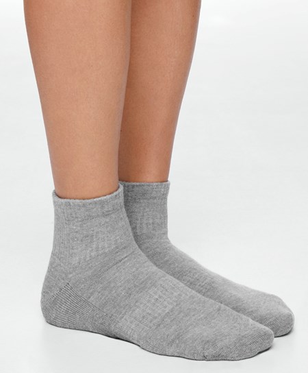 Oysho 3 Pairs Of Cotone Quarter Socks Grigie | 58173-VDBH