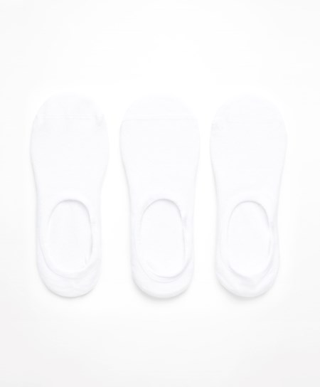 Oysho 3 Pairs Of Cotone Sportive Footsies Bianche | 23067-ZFDO