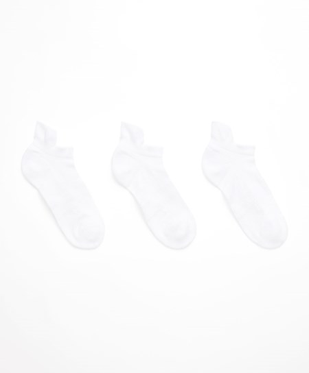 Oysho 3 Pairs Of Cotone Sports Trainer Socks Bianche | 50923-EHKD