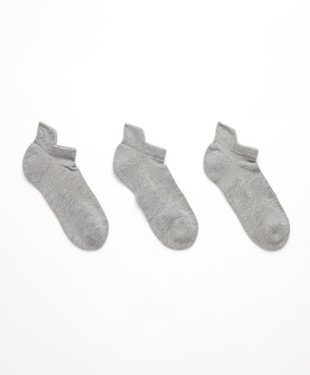 Oysho 3 Pairs Of Cotone Sports Trainer Socks Grigie | 93412-UEVI