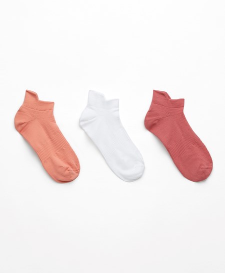 Oysho 3 Pairs Of Polyamide Sports Sneaker Socks Corallo | 31420-VPYA