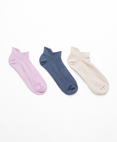 Oysho 3 Pairs Of Polyamide Sports Sneaker Socks Soft Mauve | 80657-HXFN