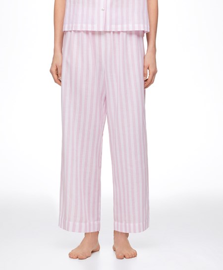 Oysho A Strisce 100% Cotone Trousers Lavanda | 36509-JMWE