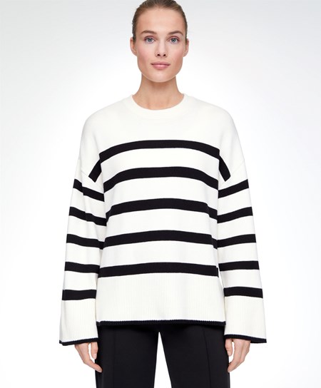 Oysho A Strisce Knit Jumper Nere | 81526-TXPE