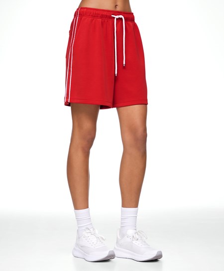 Oysho A Strisce Soft Touch Modal Bermuda Shorts Rosse | 50741-XMJI
