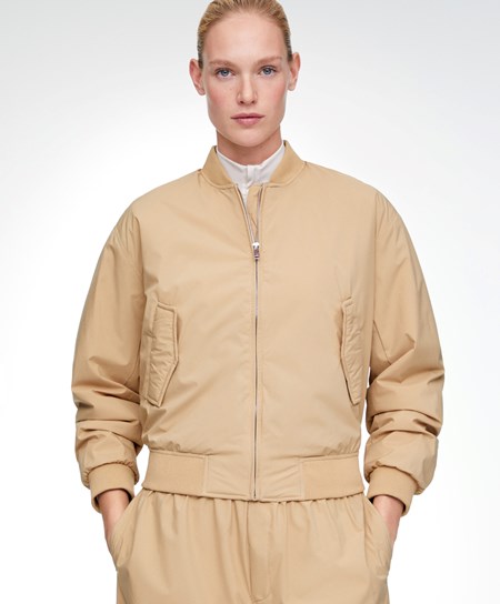 Oysho Acqua-repellent Bomber Jacket Camel | 59340-NYMK