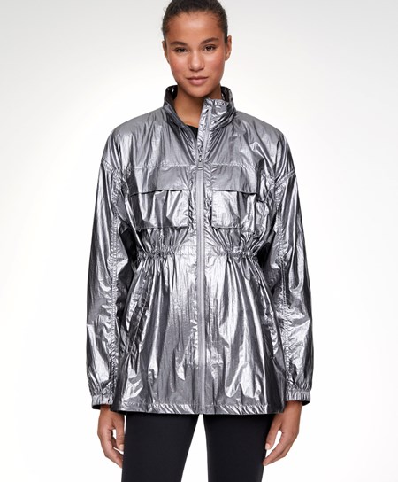 Oysho Acqua-repellent Corsa Jacket Argento Scuro | 49137-ONYD