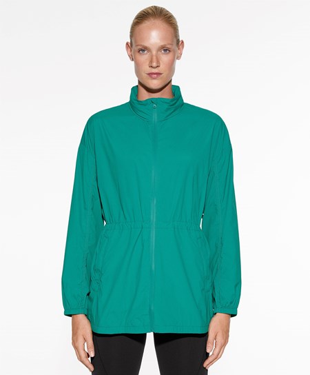 Oysho Acqua-repellent Corsa Jacket Washed Emerald | 80745-ELPB