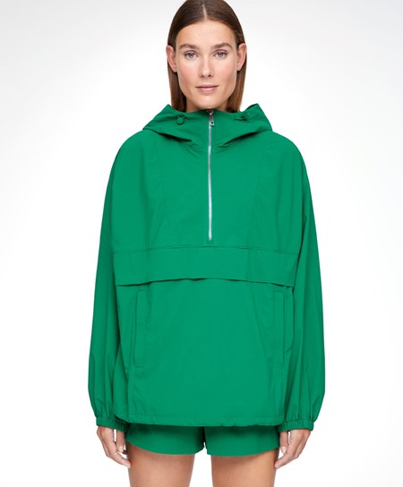 Oysho Acqua-repellent Kangaroo Jacket Verdi Scuro | 26984-GIVF