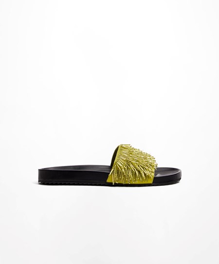 Oysho Appliqué Slides Verdi | 37618-JMFC