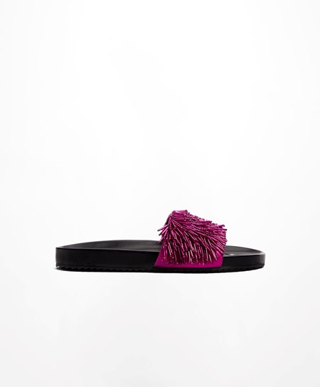 Oysho Appliqué Slides Viola | 45192-ZCGL