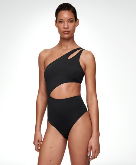 Oysho Asymmetric Twist Trikini Nere | 58961-MWHT