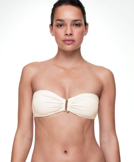Oysho Bandeau Bikini Top Ecru | 53147-ZCDQ