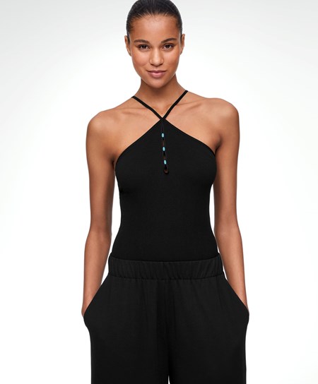 Oysho Beaded Seamless Cinturino Body Nere | 62943-ELOJ