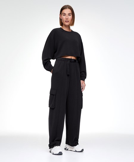 Oysho Black Modal Cargo Tracksuit Nere | 46925-NEPL