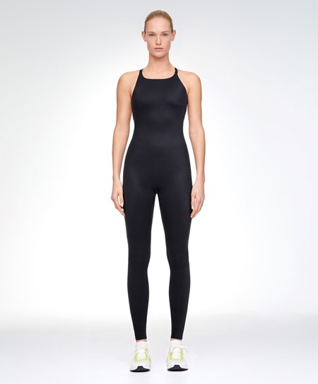 Oysho Cinturino Back Jumpsuit Nere | 18593-SDFM