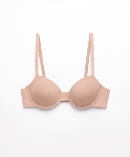 Oysho Classiche Cotone Underwired Bra Beige | 95038-TMCY