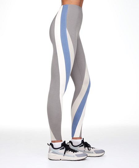 Oysho Colour Block Compressive 65cm Ankle-length Leggings Argento | 98431-JDAK