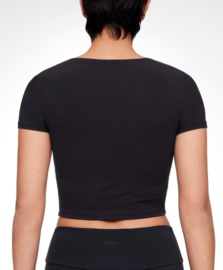 Oysho Comfortlux Corta-sleeved T-shirt With Cups Nere | 09378-NSIF