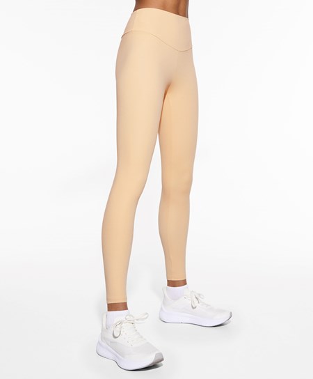 Oysho Comfortlux High-rise Ankle-length Leggings Vanilla | 67259-EXZN