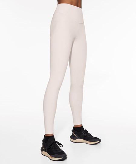 Oysho Comfortlux High-rise Ankle-length Leggings Ivory Ecru | 97564-KXDW