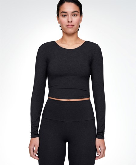 Oysho Comfortlux Long-sleeved T-shirt Grigie Scuro | 73521-TAWX