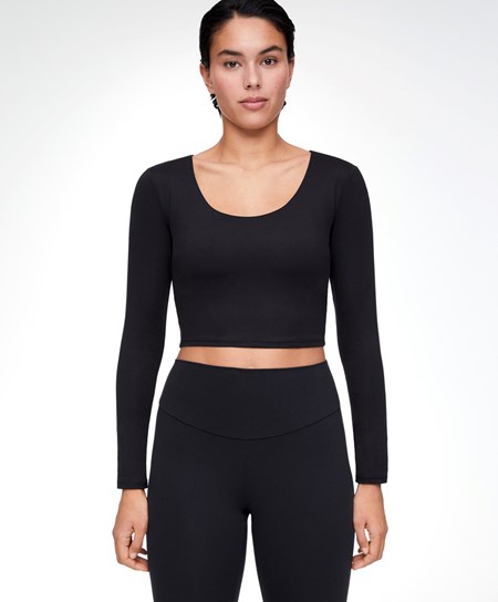 Oysho Comfortlux Long-sleeved T-shirt With Cups Nere | 78961-KMOA