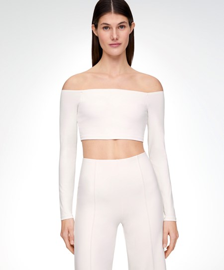 Oysho Comfortlux Off-the-shoulder Top With Cups Cream-white | 19768-OFVJ