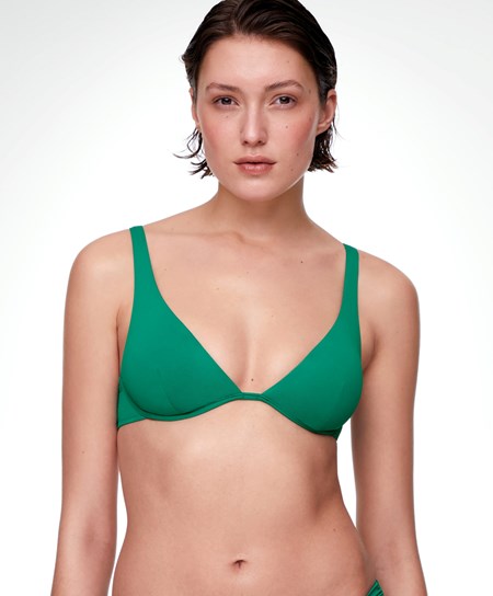 Oysho Continuous Underwire Halter Neck Bikini Top Verdi | 45923-KUYX