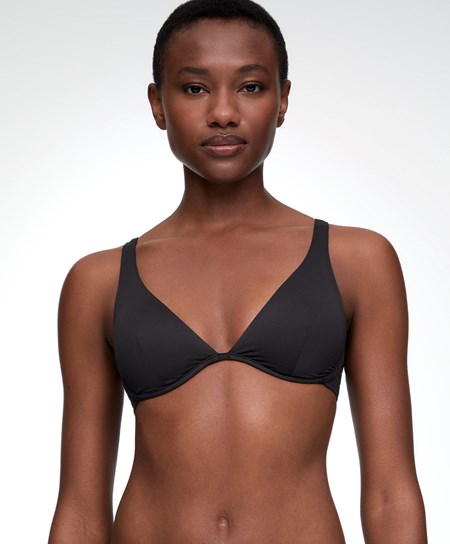 Oysho Continuous Underwire Halter Neck Bikini Top Nere | 93674-SLQR