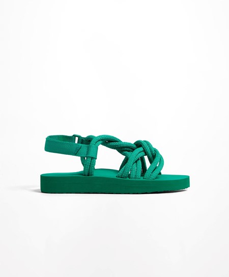 Oysho Cord Beachwear Platforms Verdi | 25476-ZSGI