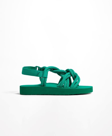 Oysho Cord Beachwear Platforms Verdi | 54079-MKRH