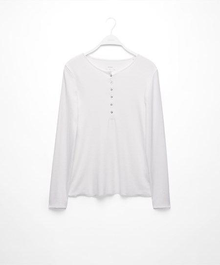 Oysho Costine Long Sleeve T-shirt Pale Ecru | 05394-YJHB