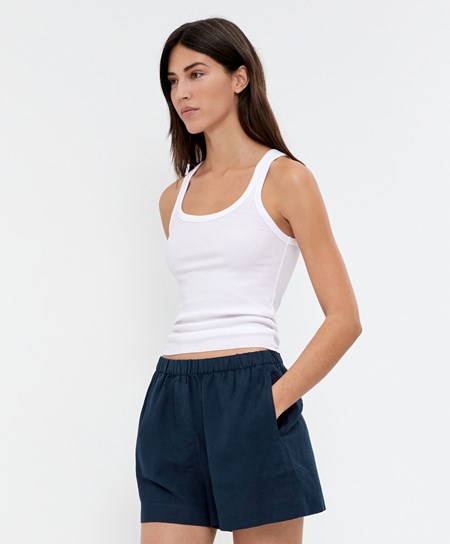 Oysho Costine Vest Top Pale Ecru | 28163-UQXO