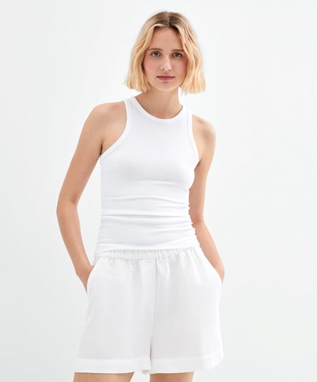 Oysho Costine Vest Top Pale Ecru | 93728-PJIK