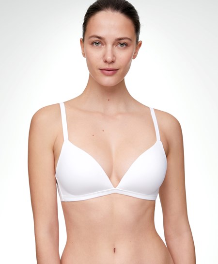 Oysho Cotone Push-up Triangle Bra Bianche | 36140-TZPJ