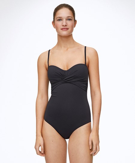 Oysho Crossover Neckline Swimsuit Nere | 03287-FNOA