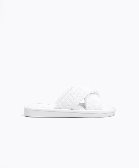 Oysho Crossover Waffle Sandals Bianche | 43702-LKXQ