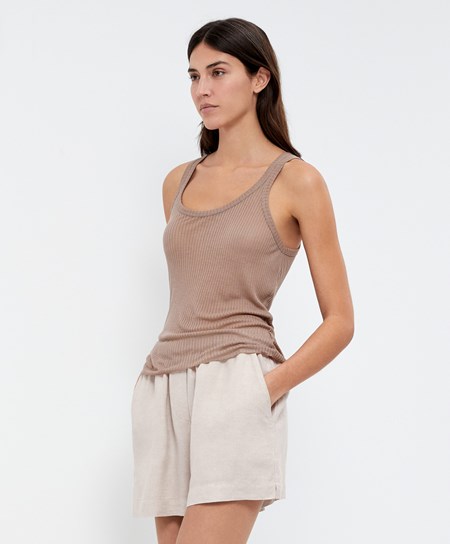 Oysho Extra Fine Vest Top Marroni | 26318-SFRW