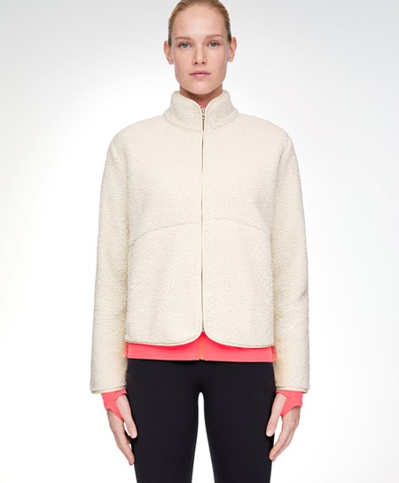Oysho Faux-shearling Corta Jacket Ecru | 70514-SGBC