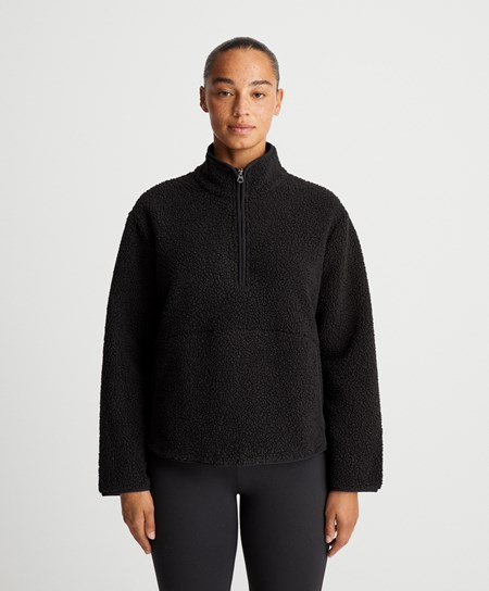 Oysho Faux-shearling Sweatshirt Nere | 65012-ITMW