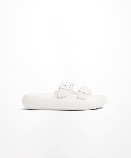 Oysho Fibbia Moulded Beachwear Platforms Bianche | 47123-OKJR