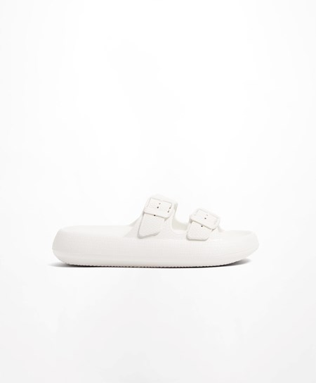Oysho Fibbia Moulded Beachwear Platforms Bianche | 82706-SAIR