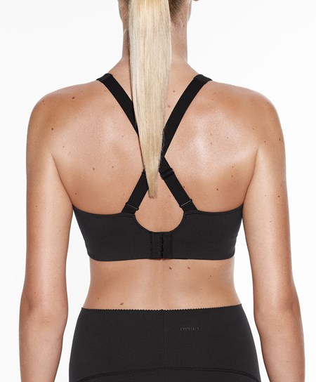 Oysho Firm Support Compressive Sports Bra Nere | 17289-MLCK