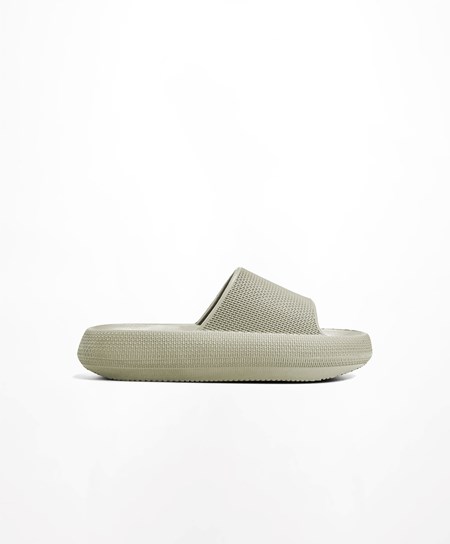 Oysho Flatform Sandals Khaki | 87069-BCIM