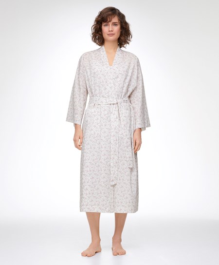 Oysho Floral Print 100% Cotone Dressing Gown Mid-rosette | 40257-HSOX