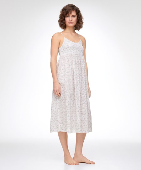 Oysho Floral Print 100% Cotone Midi Nightdress Mid-rosette | 68531-JRXM