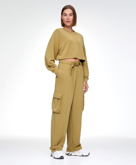 Oysho Green Modal Cargo Tracksuit Verde Oliva | 70584-JBXQ
